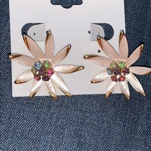 Vintage Park Lane Rhinestone Pastel Clip Earrings